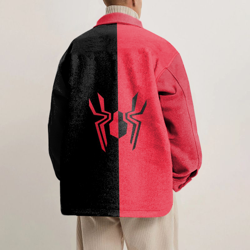 Unisex Spider Print Shirt Jacket