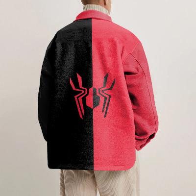 Unisex Spider Print Shirt Jacket
