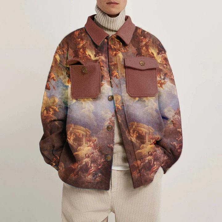 Art Religious Print Shirt Light Jacket