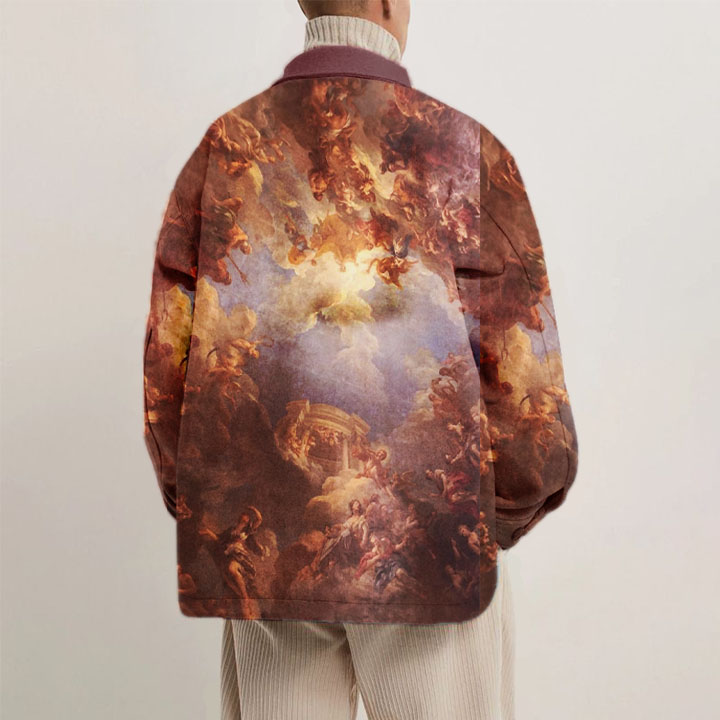 Art Religious Print Shirt Light Jacket