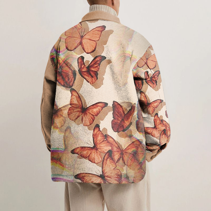 Street Butterfly Print Shirt Jacket