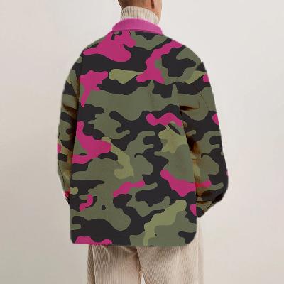 Color Block Camouflage Print Shirt Thin Jacket