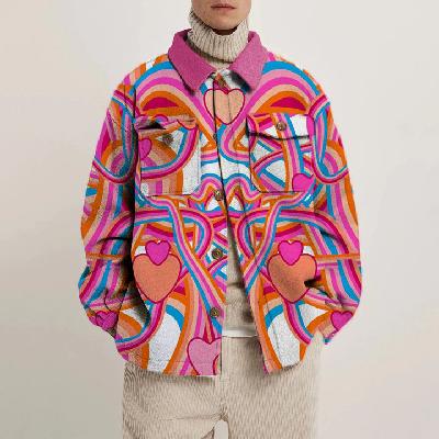 Line Heart Print Thin Jacket