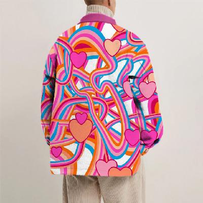 Line Heart Print Thin Jacket