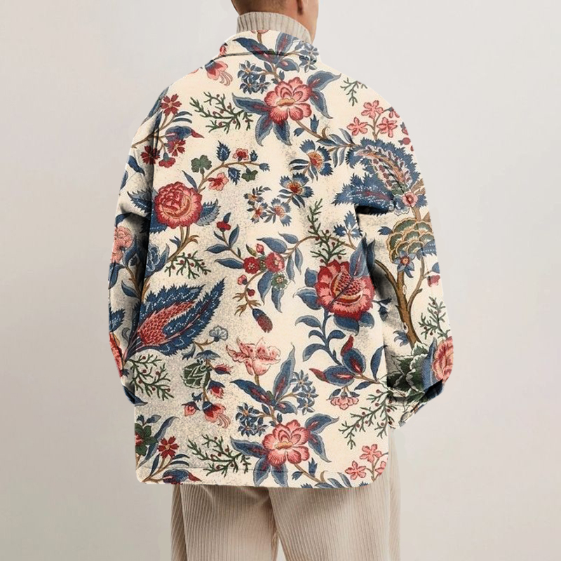 Fashion Unisex Floral Print Shirt Jacket