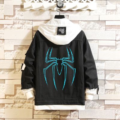 Personalized Spider Faux Two-Piece Denim Jacket