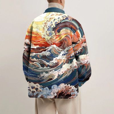 Gorgeous Wave Lapel Button Jacket