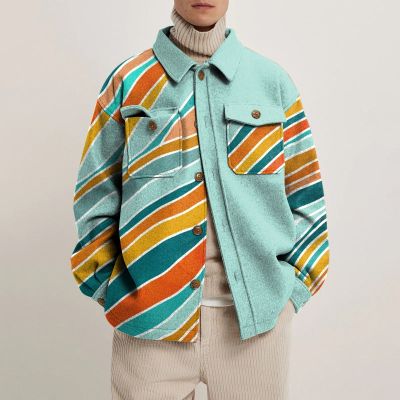 Colorful Art Lapel Button Jacket