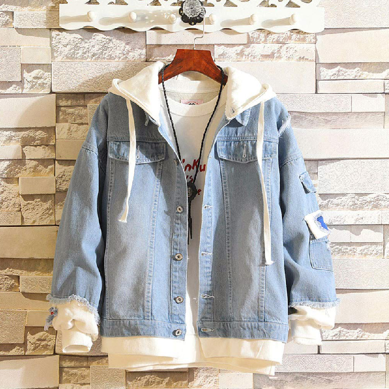 Goose Bumps Letter Print Two-Piece Denim Jacket