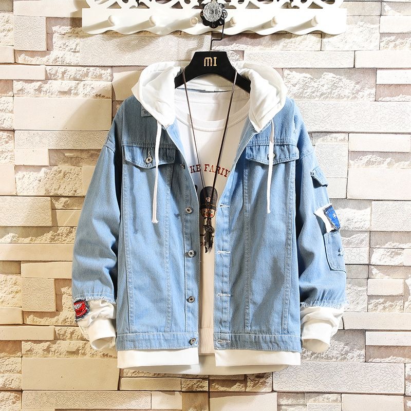 Street Goose Print Denim Jacket