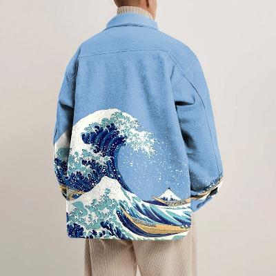 Ukiyoe Print Unisex Shirt Jacket