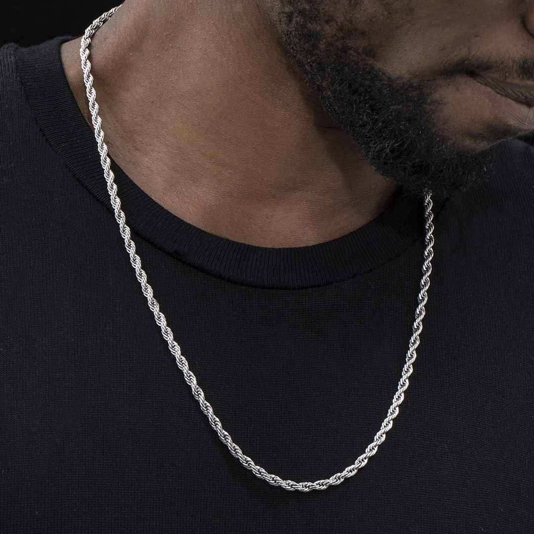 4mm Stainless Steel Rope Chain - Helloice Jewelry