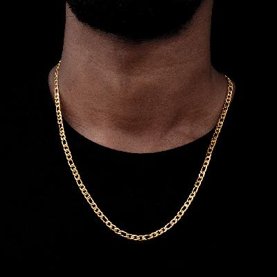 4mm Figaro Chain in Gold - Helloice Jewelry