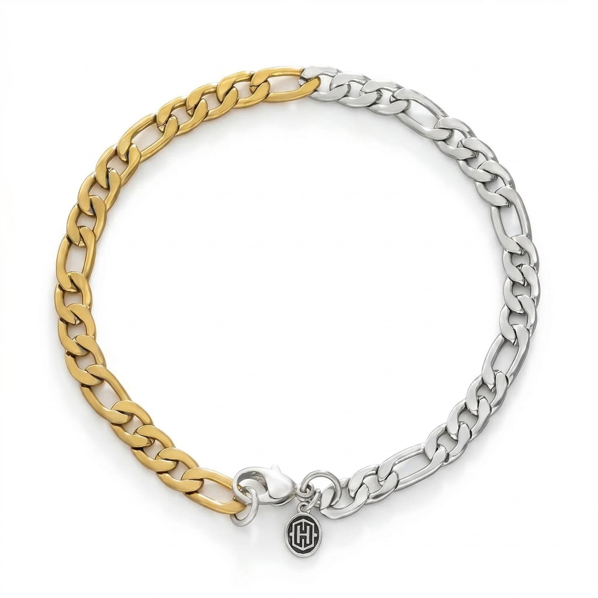 Women's 5mm Two-Tone Figaro Bracelet Women's 5mm Two-Tone Figaro Bracelet