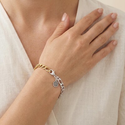 Women's 5mm Two-Tone Figaro Bracelet