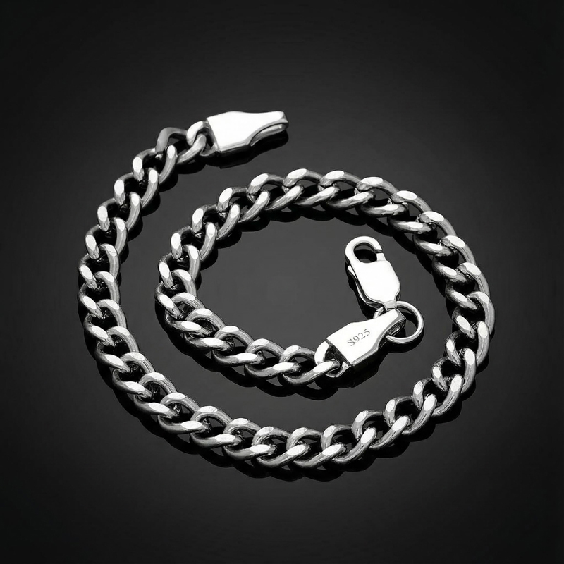 5mm Cuban Link Solid 925 Sterling Silver Bracelet
