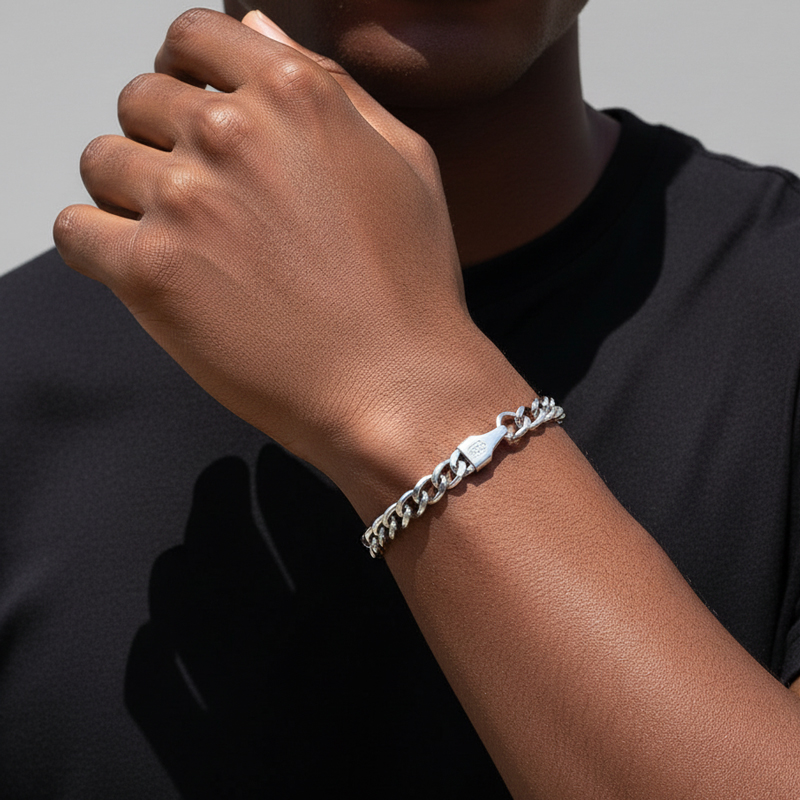 5mm Cuban Link Solid 925 Sterling Silver Bracelet