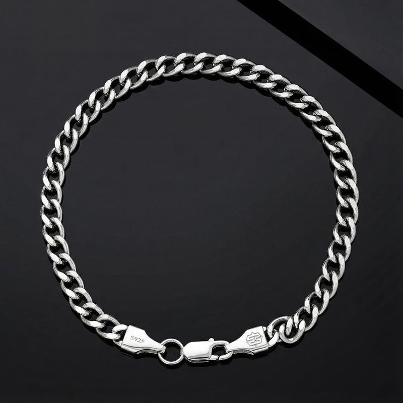 5mm Cuban Link Solid 925 Sterling Silver Bracelet