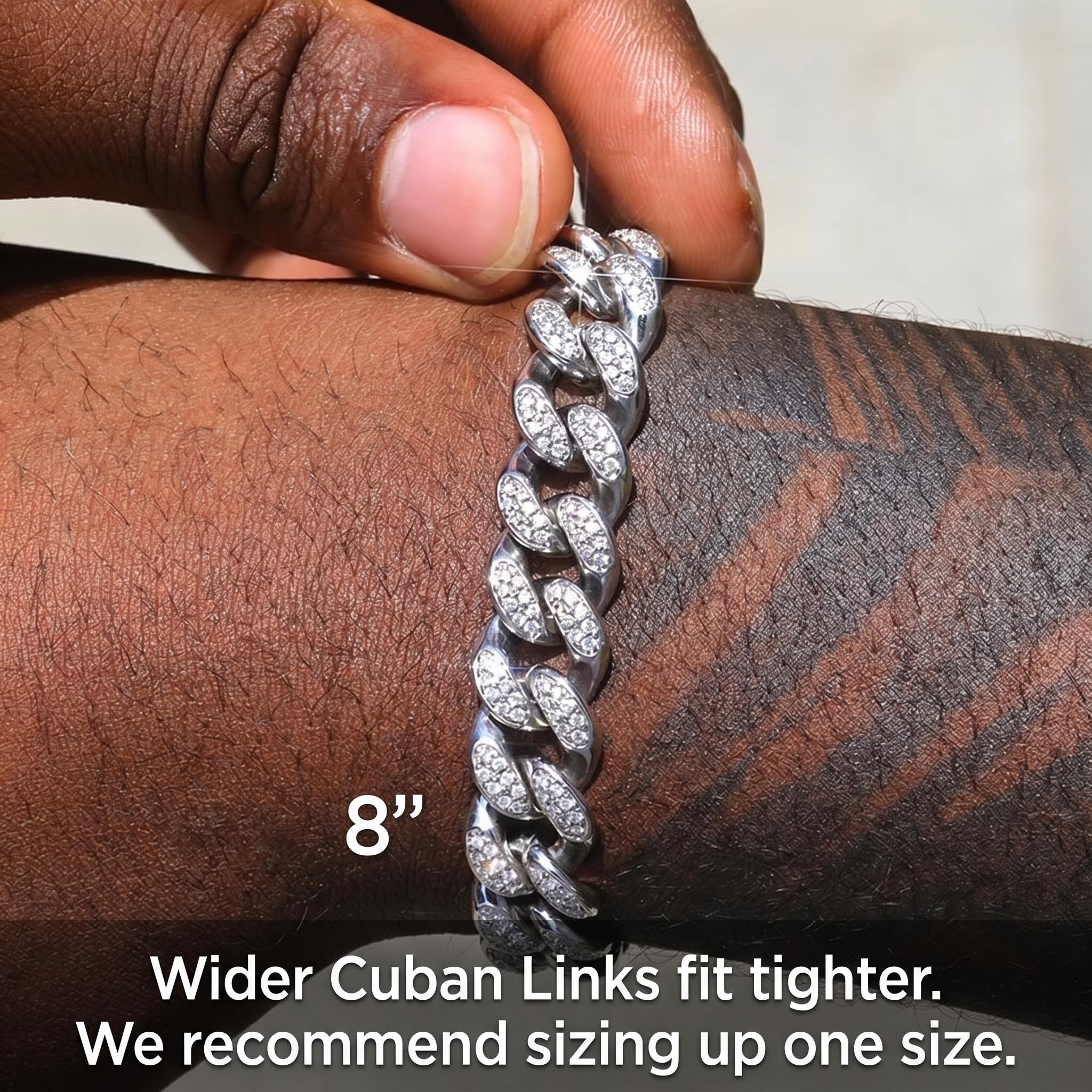 12mm Iced Miami Cuban Bracelet in White Gold