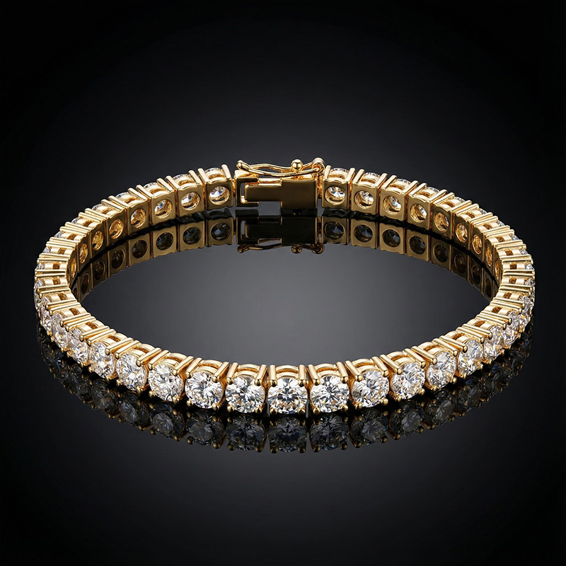 5mm Single Row Tennis Bracelet in White Gold