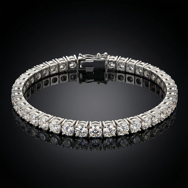5mm Single Row Tennis Bracelet in White Gold