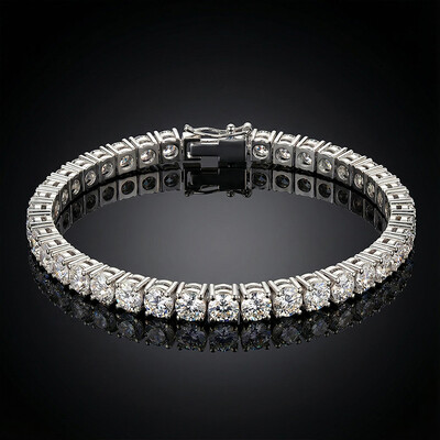 5mm Single Row Tennis Bracelet in White Gold