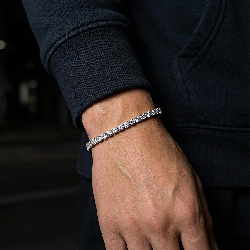 5mm Single Row Tennis Bracelet in White Gold