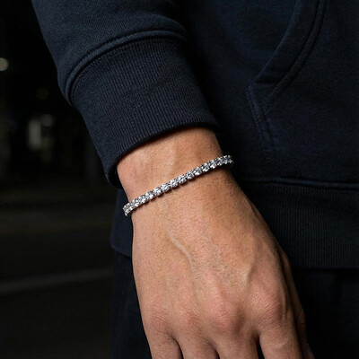 5mm Single Row Tennis Bracelet in White Gold