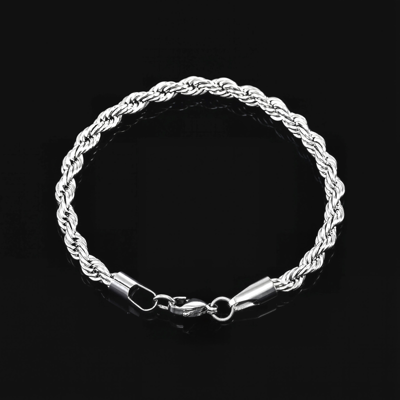 4mm Stainless Steel Rope Bracelet
