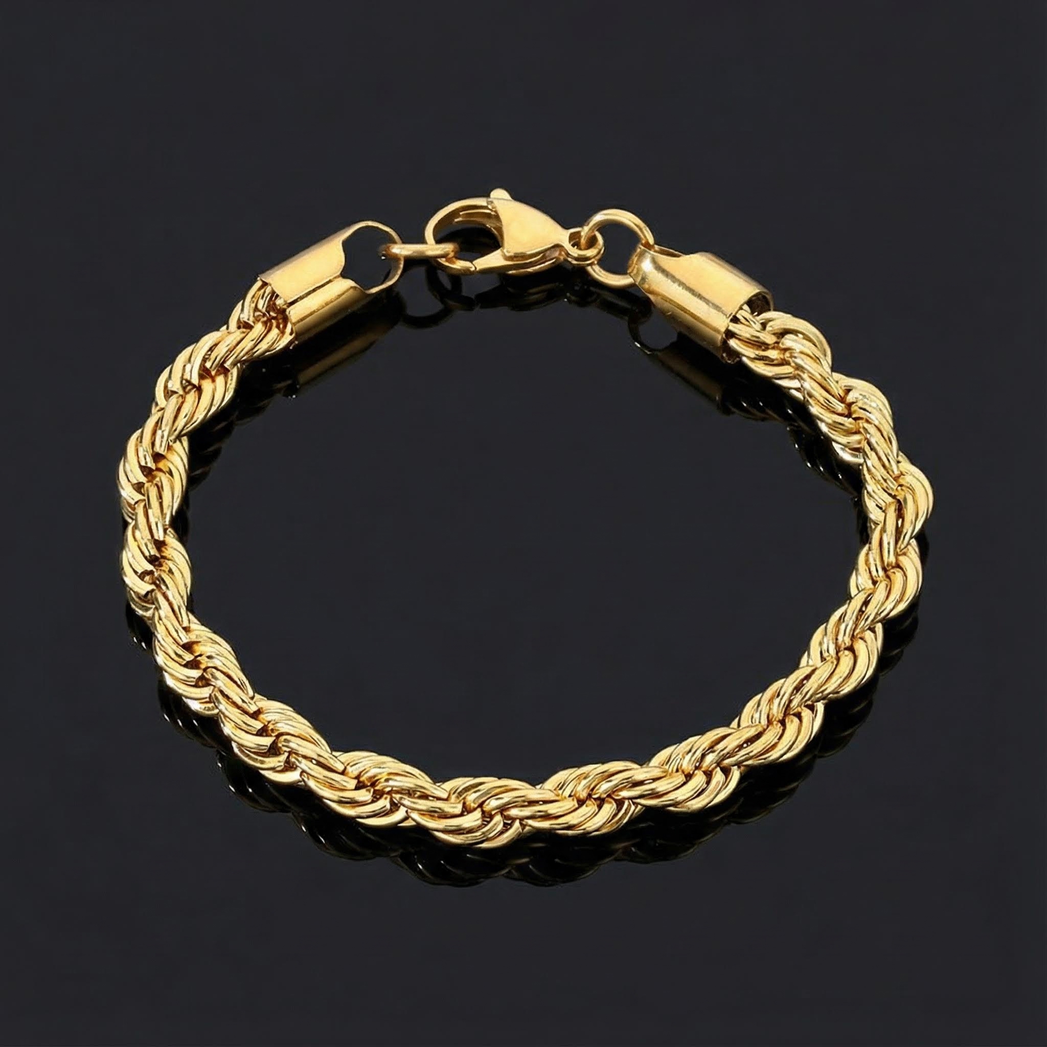 6mm Rope Bracelet in Gold 6mm Rope Bracelet in Gold