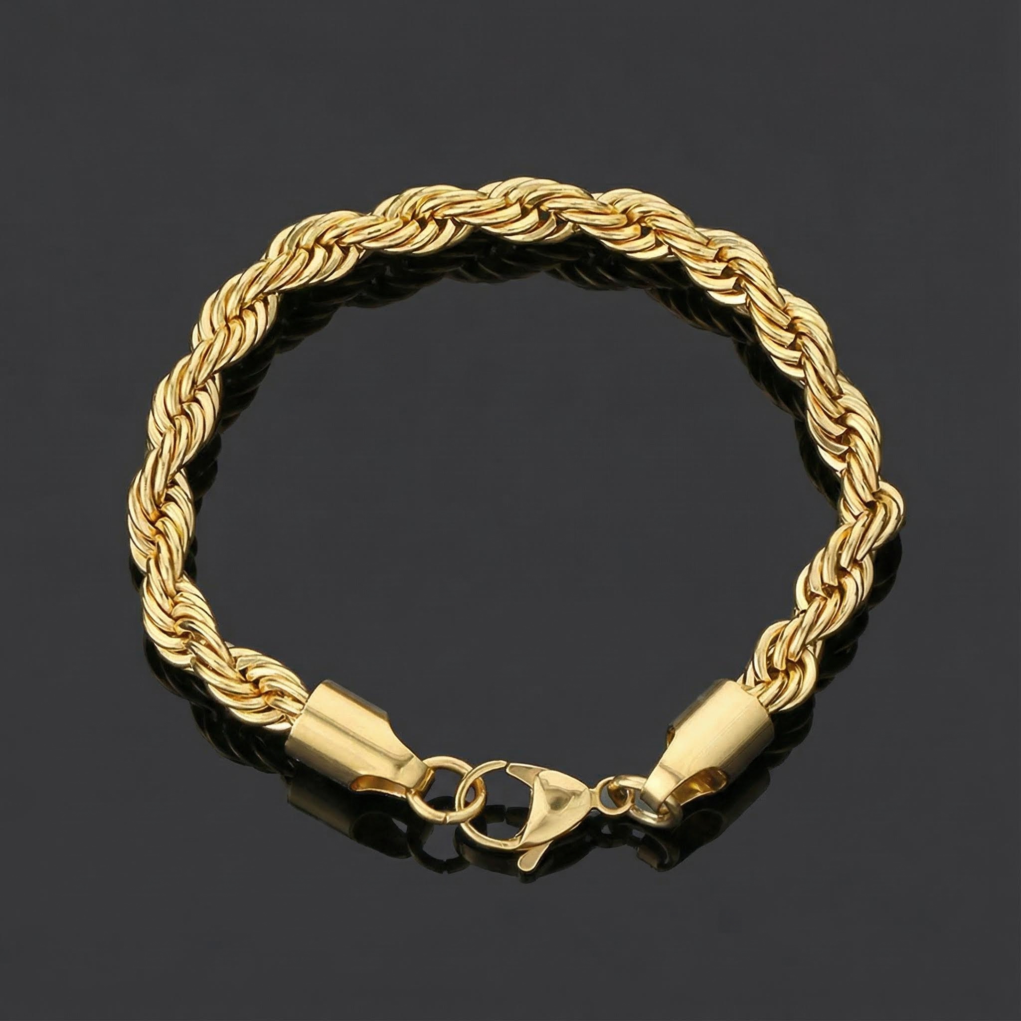 6mm Rope Bracelet in Gold 6mm Rope Bracelet in Gold