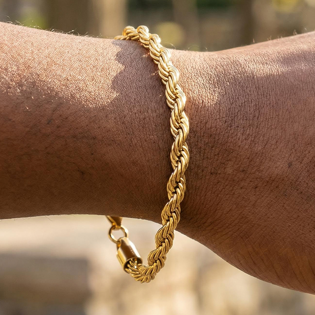 6mm Rope Bracelet in Gold 6mm Rope Bracelet in Gold