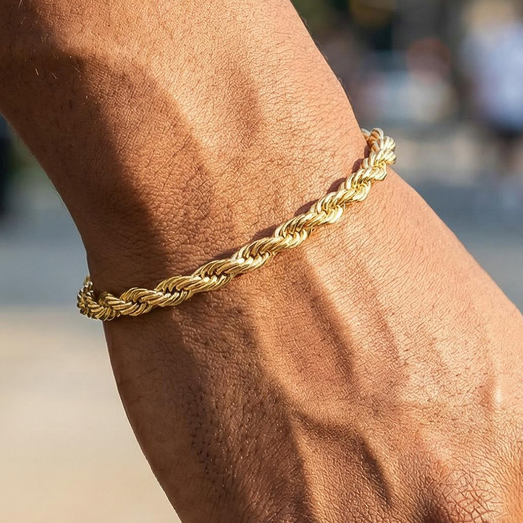 6mm Rope Bracelet in Gold 6mm Rope Bracelet in Gold
