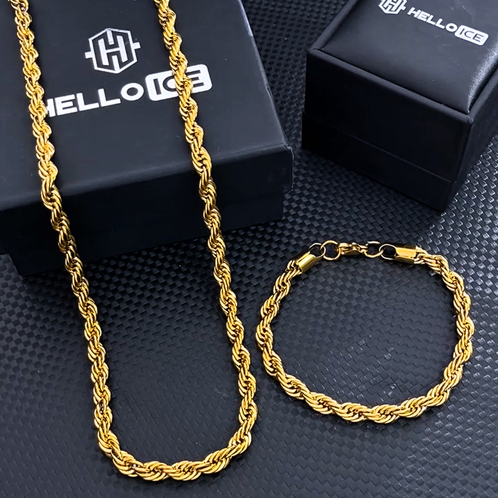 6mm Rope Bracelet in Gold 6mm Rope Bracelet in Gold