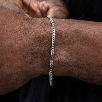 2.5mm Diamond-Cut Stainless Steel Cuban Bracelet