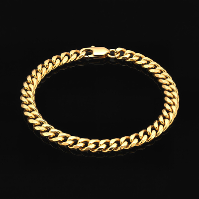 6mm Diamond-Cut Cuban Bracelet in Gold