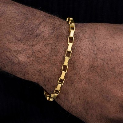 5mm Rectangle Link Bracelet in Gold