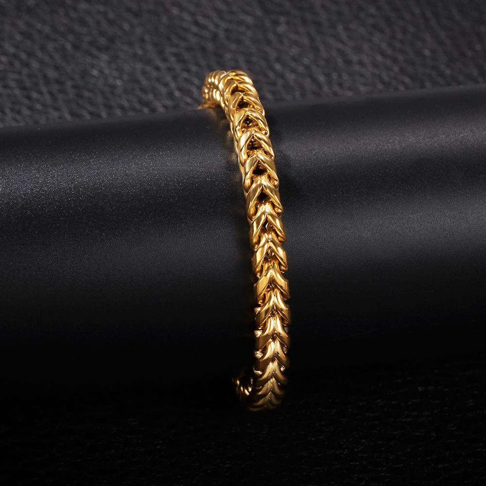 8mm 8"  Franco Bracelet in 18K Gold
