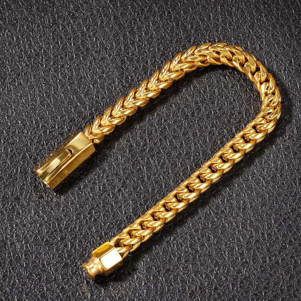 8mm 8"  Franco Bracelet in 18K Gold