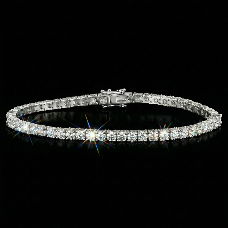 3mm Single Row Tennis Bracelet in White Gold 3mm Single Row Tennis Bracelet in White Gold