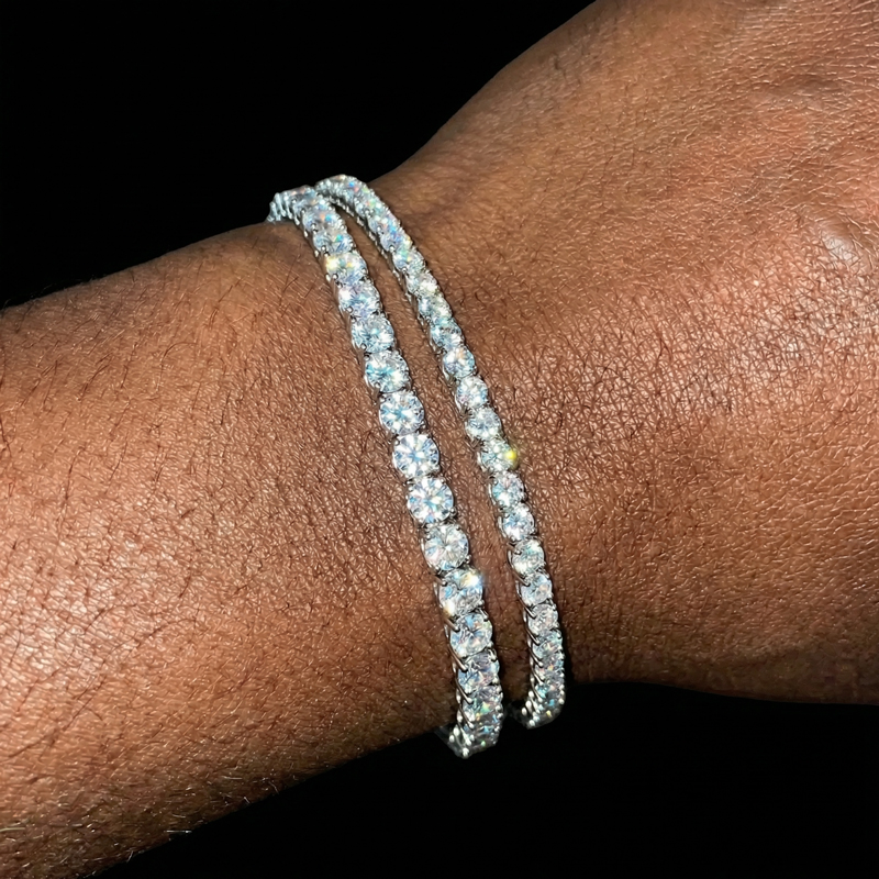 3mm Single Row Tennis Bracelet in White Gold 3mm Single Row Tennis Bracelet in White Gold