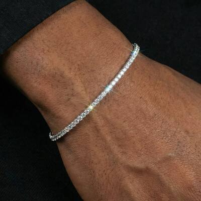 3mm Single Row Tennis Bracelet in White Gold