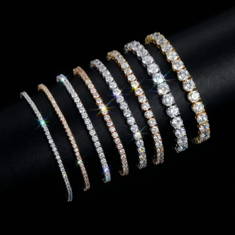3mm Single Row Tennis Bracelet in White Gold 3mm Single Row Tennis Bracelet in White Gold