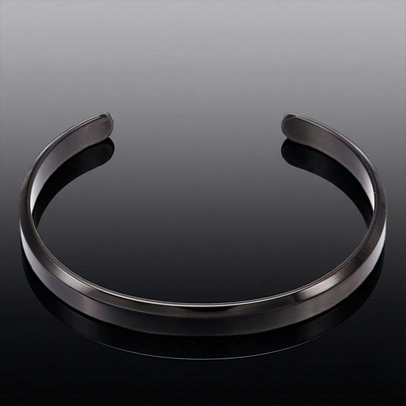 Simple and Stylish 6mm Stainless Steel Open Bracelet Simple and Stylish 6mm Stainless Steel Open Bracelet