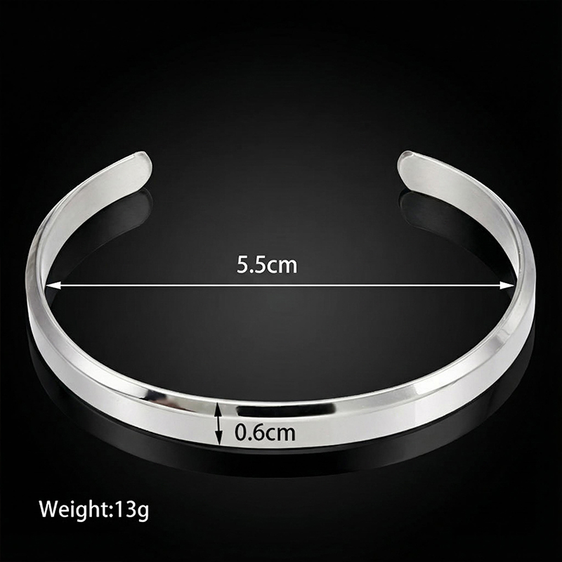 Simple and Stylish 6mm Stainless Steel Open Bracelet Simple and Stylish 6mm Stainless Steel Open Bracelet