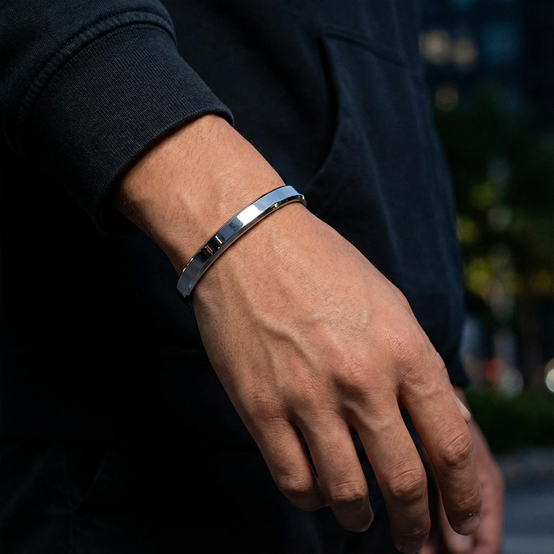 Simple and Stylish 6mm Stainless Steel Open Bracelet Simple and Stylish 6mm Stainless Steel Open Bracelet