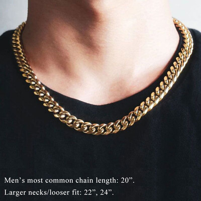 10mm Stainless Steel Cuban Chain in Gold