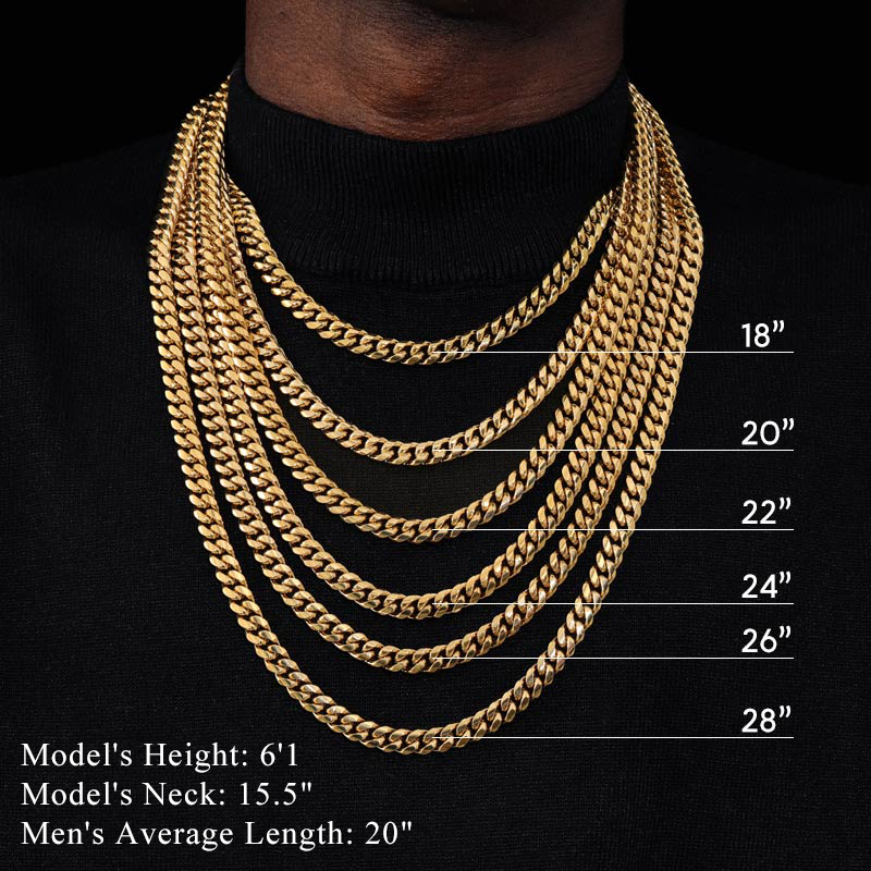 10mm Stainless Steel Cuban Chain in Gold
