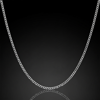 2.5mm Diamond-Cut Stainless Steel Cuban Chain