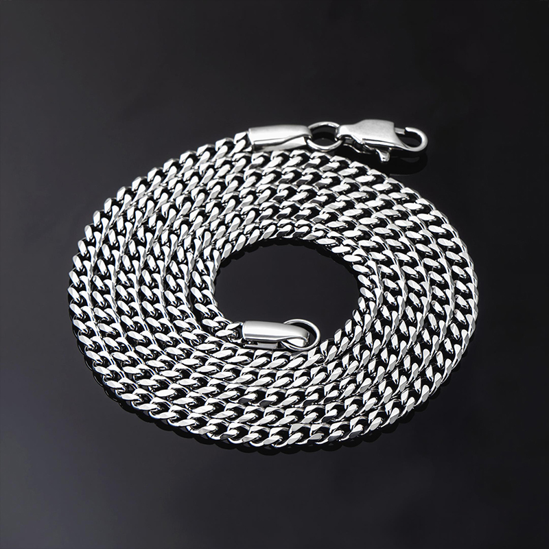 2.5mm Diamond-Cut Stainless Steel Cuban Chain